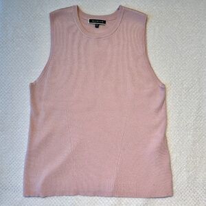 Melanie Lyne Ribbed Knit Shell Tank Top XL Soft Pink Stretch Sleeveless